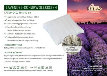 Preview: Lavendel-Schurwoll Kissen 40x40cm