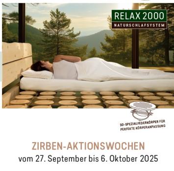 Relax2000 ZIRBEN-AKTIONSWOCHE September/ Oktober 2025