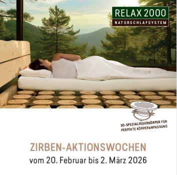 Relax2000 ZIRBEN-AKTIONSWOCHE 20.2. - 2.3.2026